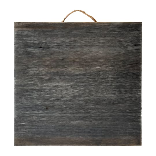 10&#x22; x 10&#x22; Greywashed Wood Square Plaque by Make Market&#xAE;